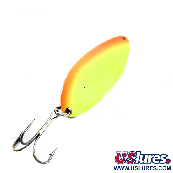 Vintage  Seneca Little Cleo (Hula Girl), 1/2oz Yellow / Orange / Nickel fishing spoon #1446