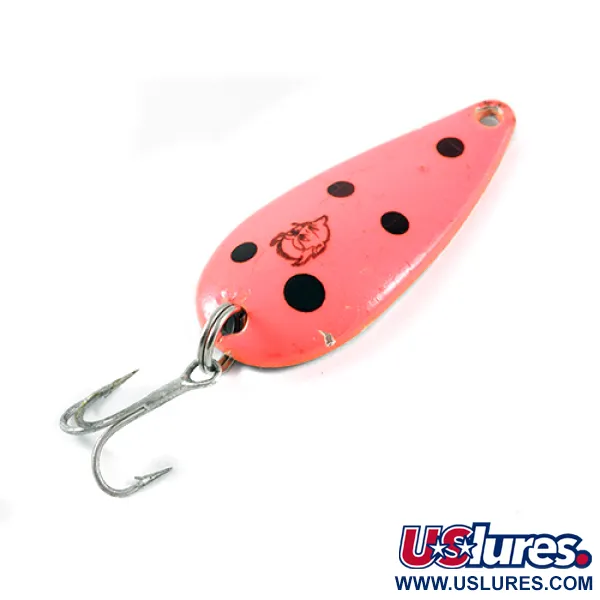 Vintage  Eppinger Dardevle Spinnie, 1/3oz Fluorescent Orange / Nickel fishing spoon #1452