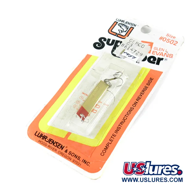  Luhr Jensen Super Duper 502, 3/32oz Gold / Red fishing spoon #1457