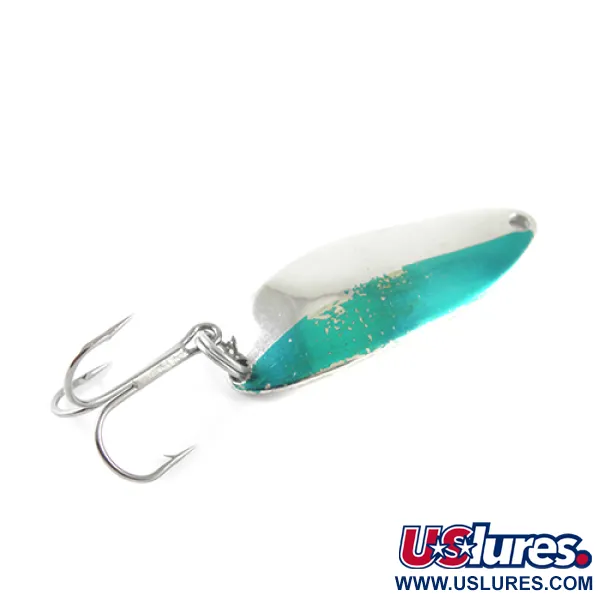 Vintage  Seneca Little Cleo (Hula Girl), 1/3oz Nickel / Green fishing spoon #1467