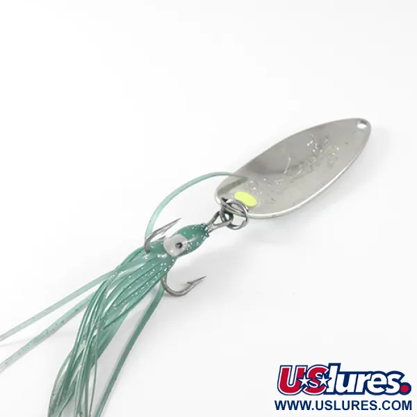 Vintage  Seneca Little Cleo (Hula Girl), 1/2oz Green / Red / Nickel fishing spoon #1477