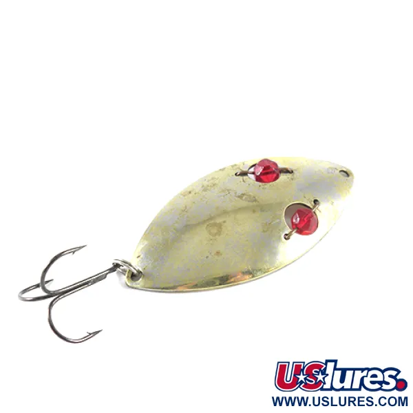 Vintage  Hofschneider Red Eye Wiggler​ , 3/4oz Brass fishing spoon #1481