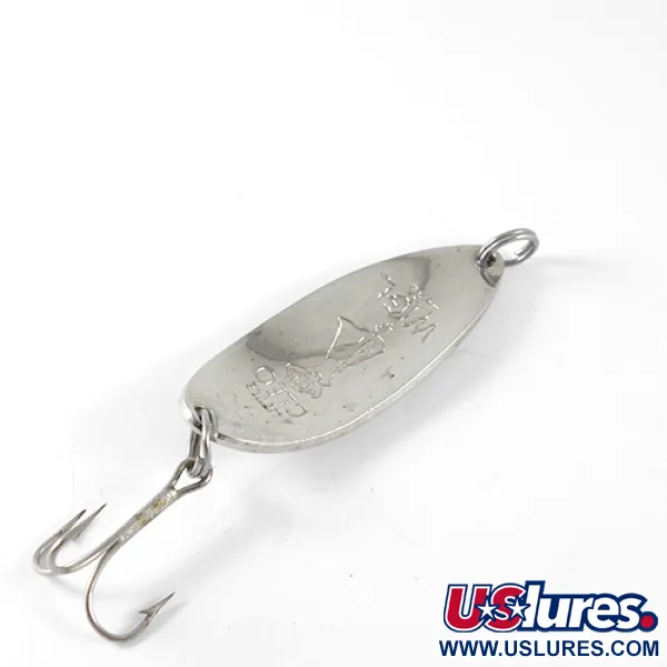 Vintage  Seneca Little Cleo (Hula Girl), 2/3oz Nickel / Green fishing spoon #1484