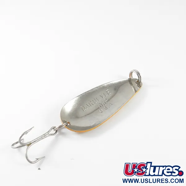 Vintage  Eppinger Dardevle Imp, 2/5oz Green / Yellow / Nickel fishing spoon #1490