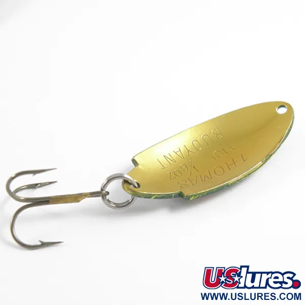 Vintage   Thomas Buoyant, 3/16oz Green / Red / Yellow(Frog) fishing spoon #1492