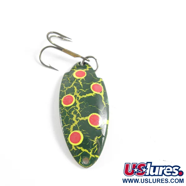 Vintage   Thomas Buoyant, 3/16oz Green / Red / Yellow(Frog) fishing spoon #1492