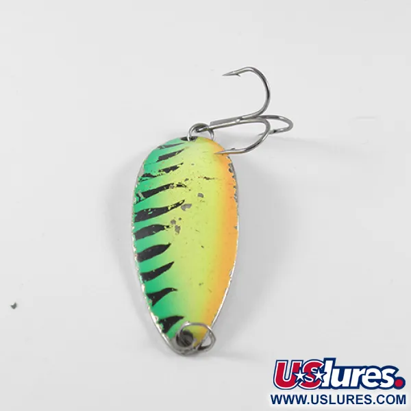 Vintage  Seneca Little Cleo (Hula Girl), 1/2oz Fire tiger / Nickel fishing spoon #1493