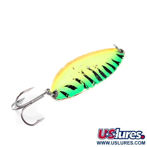 Vintage  Seneca Little Cleo (Hula Girl), 1/2oz Fire tiger / Nickel fishing spoon #1493