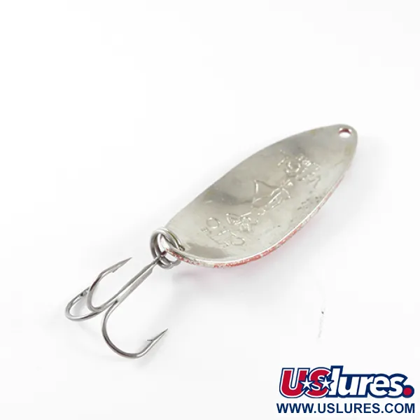 Vintage  Seneca Little Cleo (Hula Girl), 1/2oz Red / White / Nickel fishing spoon #1496