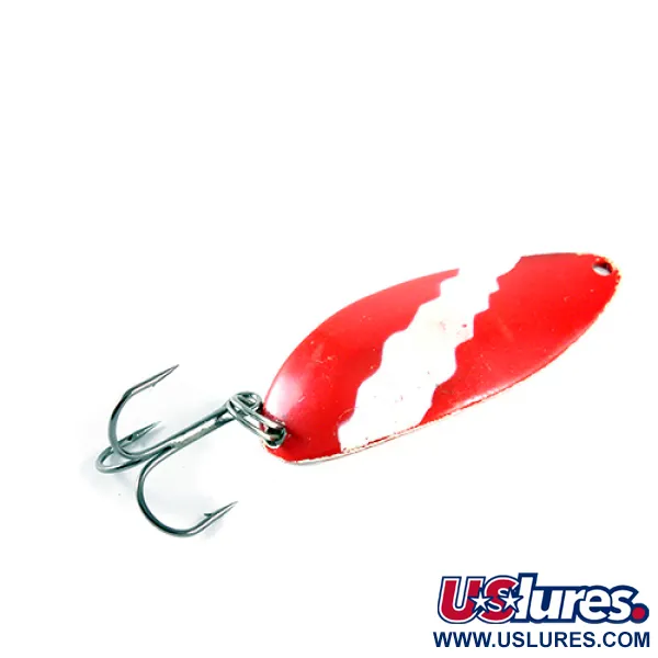 Vintage  Seneca Little Cleo (Hula Girl), 1/2oz Red / White / Nickel fishing spoon #1496