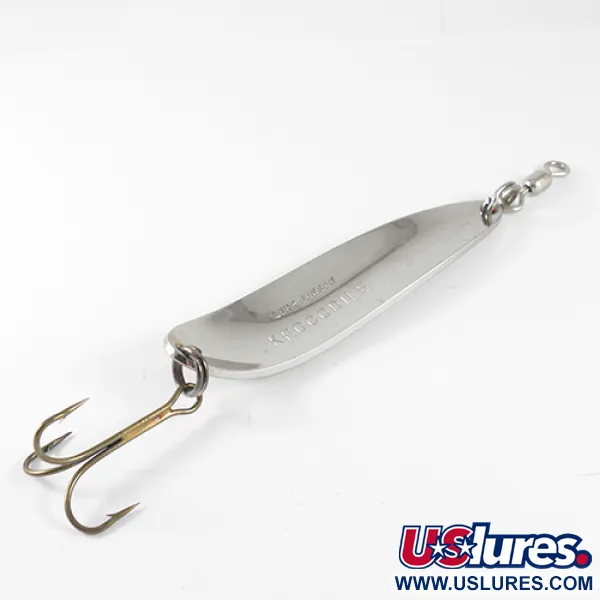  Luhr Jensen Krocodile , 1oz Nickel / Red fishing spoon #1509
