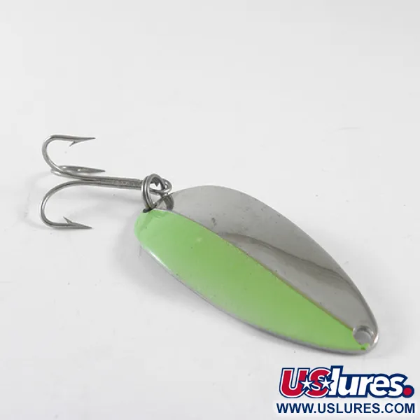 Vintage  Seneca Little Cleo (Hula Girl), 1/2oz Nickel / Green fishing spoon #1511