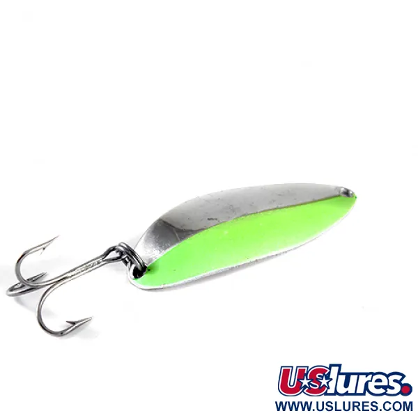 Vintage  Seneca Little Cleo (Hula Girl), 1/2oz Nickel / Green fishing spoon #1511