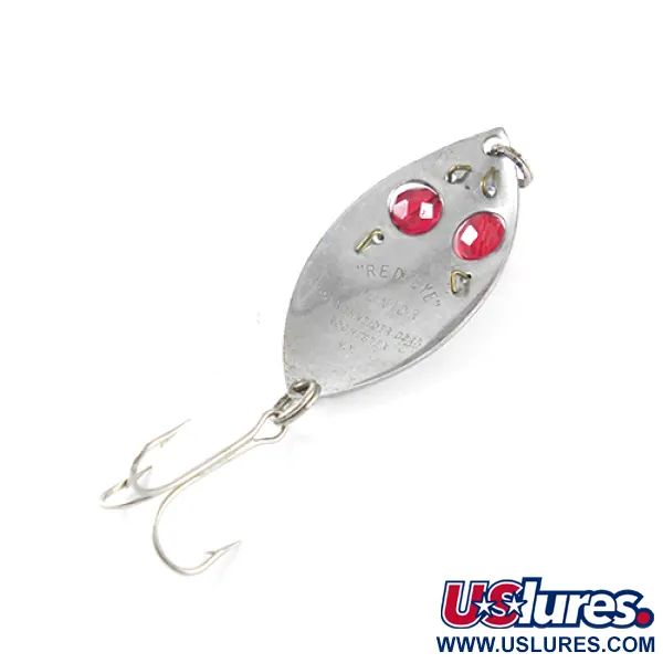 Vintage  Hofschneider Red Eye junior, 2/5oz Nickel / Red Eyes fishing spoon #1513