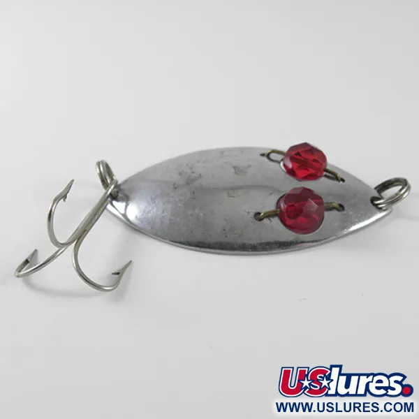 Vintage  Hofschneider Red Eye junior, 2/5oz Nickel / Red Eyes fishing spoon #1513