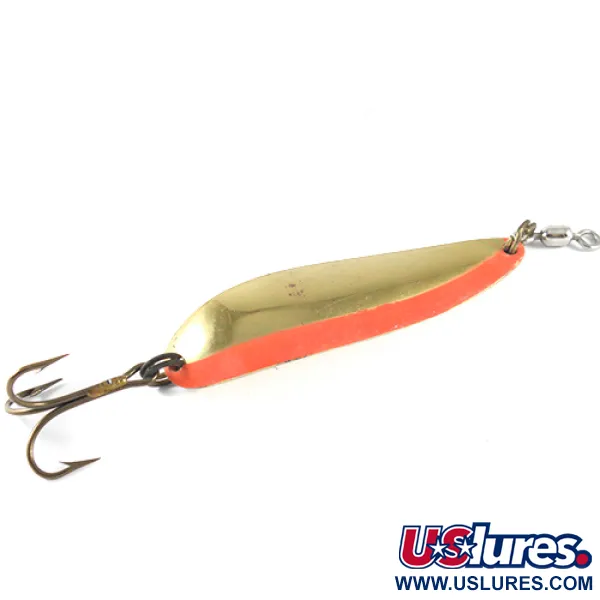  Luhr Jensen Krocodile , 1oz Orange / Gold fishing spoon #1514