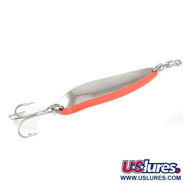  Luhr Jensen Krocodile , 3/4oz Nickel / Orange fishing spoon #1517