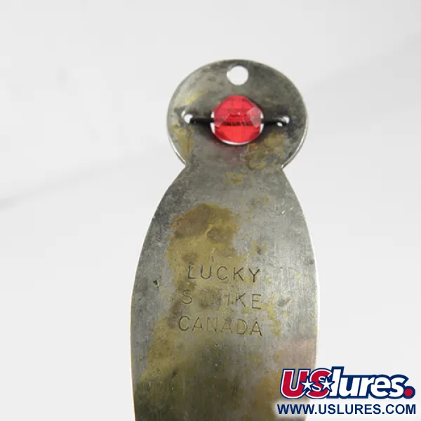 Vintage   Lucky Strike, 2/5oz Silver / Gold Plated fishing spoon #1527