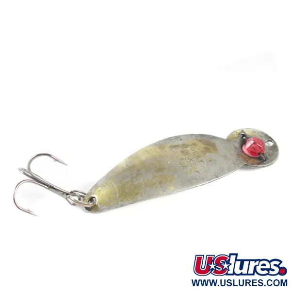 Vintage   Lucky Strike, 2/5oz Silver / Gold Plated fishing spoon #1527