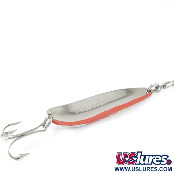 Luhr Jensen Krocodile, 1oz Nickel / Red fishing spoon #1533