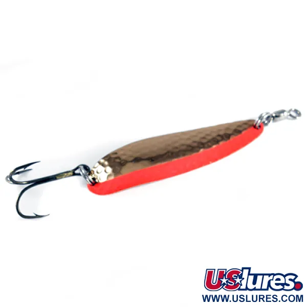  Luhr Jensen Krocodile, 3/4oz Hammered Copper / Red fishing spoon #1535