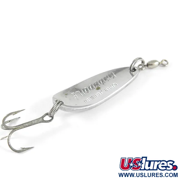 Vintage  Luhr Jensen Krocodile, 1/3oz Nickel / Hologram fishing spoon #1553