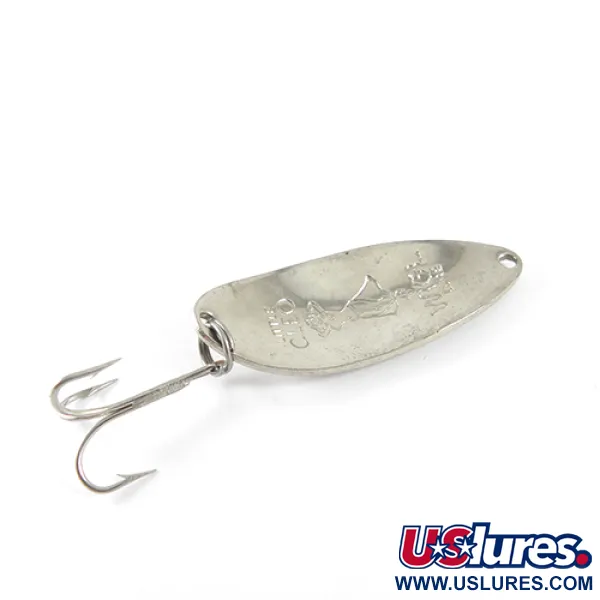 Vintage  Seneca Little Cleo (Hula Girl), 1/2oz Nickel / Orange fishing spoon #1562
