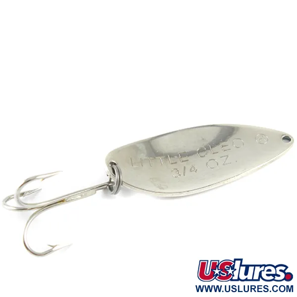 Vintage  Acme Little Cleo, 3/4oz Nickel / Green fishing spoon #1571