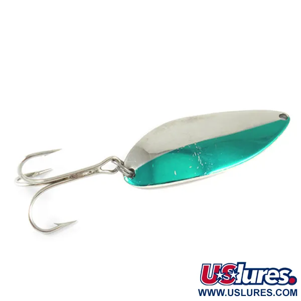 Vintage  Acme Little Cleo, 3/4oz Nickel / Green fishing spoon #1571