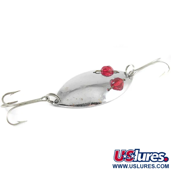 Vintage  Hofschneider Red Eye junior, 1/2oz Nickel / Red Eyes fishing spoon #1572