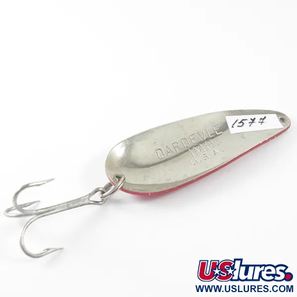 Vintage  Eppinger Dardevle Imp, 2/5oz Red / White / Nickel fishing spoon #1577
