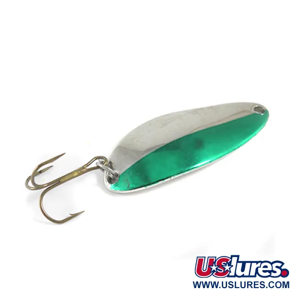 Vintage  Seneca Little Cleo (Hula Girl), 1/3oz Nickel / Green fishing spoon #1584