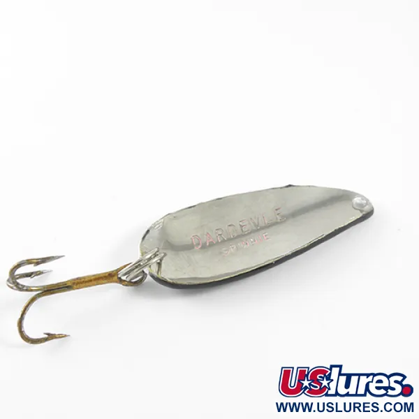 Vintage  Eppinger Dardevle Spinnie, 1/3oz Black / White / Nickel fishing spoon #1585