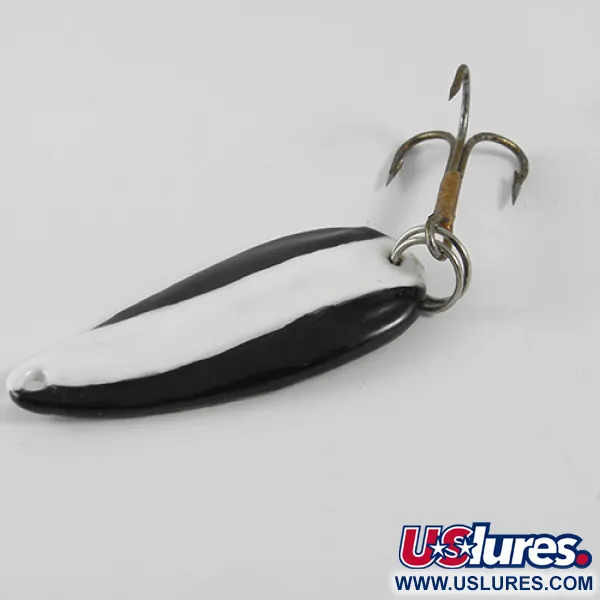 Vintage  Eppinger Dardevle Spinnie, 1/3oz Black / White / Nickel fishing spoon #1585