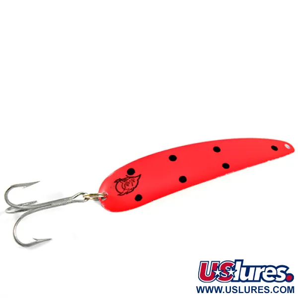 Vintage  Eppinger King Flutter Devle 3200, 1/3oz Fluorescent Orange / Nickel fishing spoon #1590