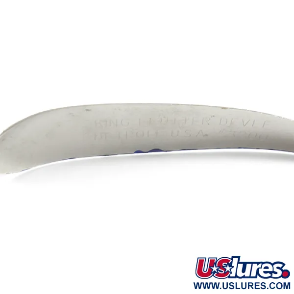 Vintage  Eppinger King Flutter Devle 3200, 1/3oz Nickel / Blue fishing spoon #1592