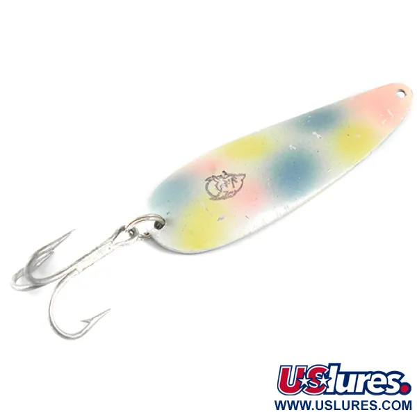 Vintage  Eppinger Dardevle, 1oz Pearl (Rainbow Pearl / Nickel) fishing spoon #1597
