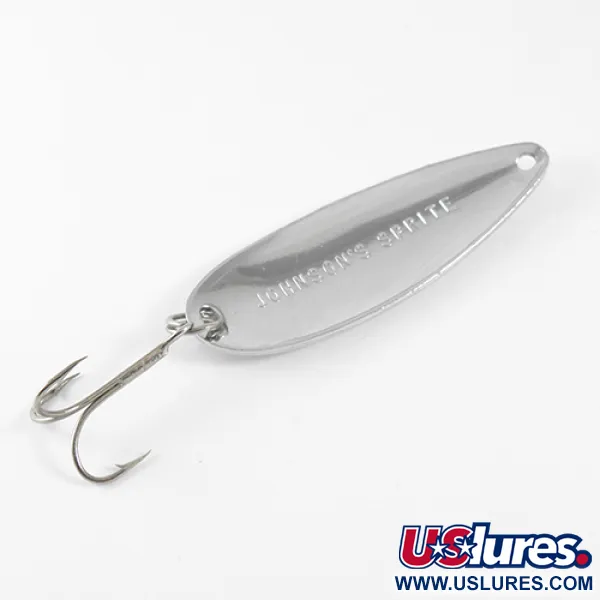 Vintage   Johnson Sprite, 3/5oz Nickel fishing spoon #1598