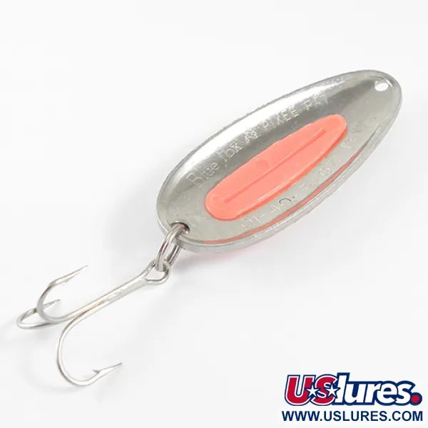 Vintage   Blue Fox Pixee , 3/4oz Nickel / Fluorescent Orange fishing spoon #1603