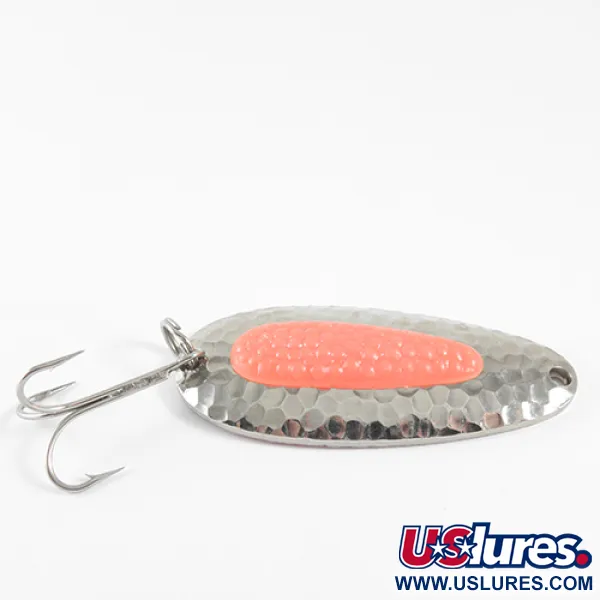 Vintage   Blue Fox Pixee , 3/4oz Nickel / Fluorescent Orange fishing spoon #1603