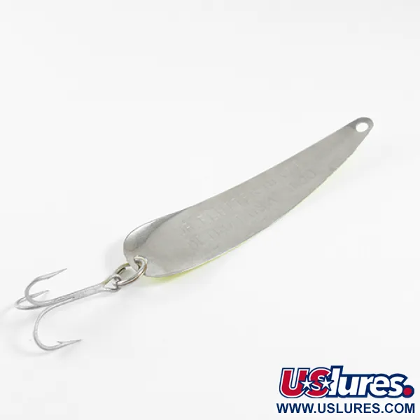 Vintage  Eppinger JR Flutter Devle 3100, 3/16oz Fluorescent Yellow / Red / Nickel fishing spoon #1610