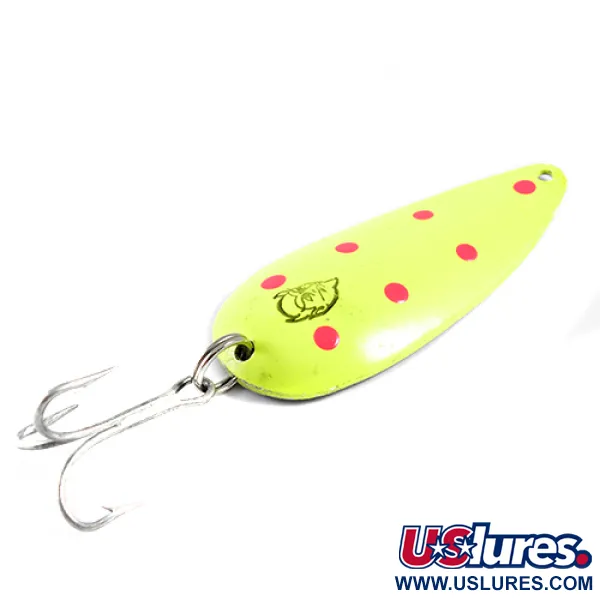Vintage  Eppinger Dardevle Dardevlet , 3/4oz Fluorescent Yellow / Red / Nickel fishing spoon #1614