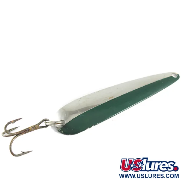 Vintage  Eppinger Dardevle Flutter-Chuck, 1/4oz Nickel / Green fishing spoon #1625