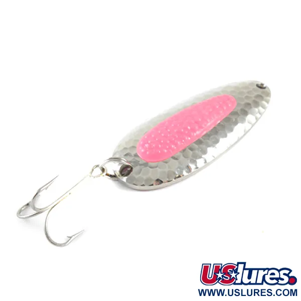 Vintage   Blue Fox Pixee , 3/4oz Nickel / Pink fishing spoon #1630