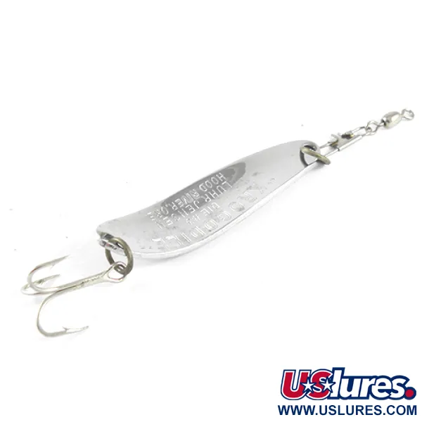 Vintage  Luhr Jensen Krocodile Die #3, 1/3oz Hammered Nickel fishing spoon #1634