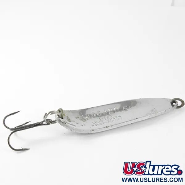 Vintage  Luhr Jensen Krocodile Die #5, 1 2/3oz Nickel fishing spoon #1644