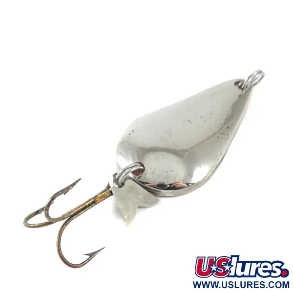 Vintage  Acme K.O. Wobbler, 1/2oz Nickel / Orange fishing spoon #1655