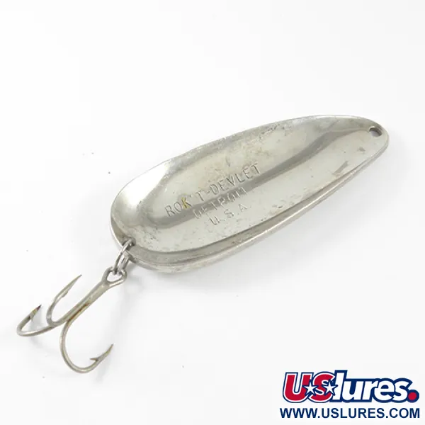Vintage  Eppinger Dardevle Rok't Devlet, 1 1/4oz Nickel fishing spoon #1656