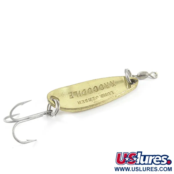 Vintage  Luhr Jensen Krocodile, 1/3oz Gold fishing spoon #1661