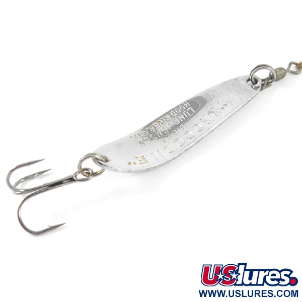 Vintage  Luhr Jensen Krocodile Die #3, 1/3oz Nickel fishing spoon #1662